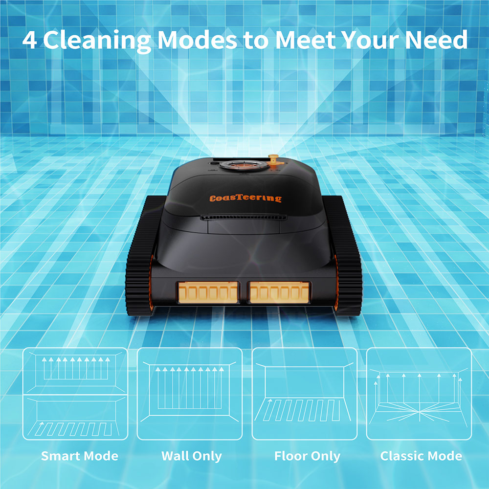 CoasTeering Nebula Cordless Robotic Pool Cleaner, 180min Runtime, Wall Climbing & Waterline Cleaning, Brushless Motors, Smart Navigation, Cleaning Inground Pools up to 3229 Sq.ft