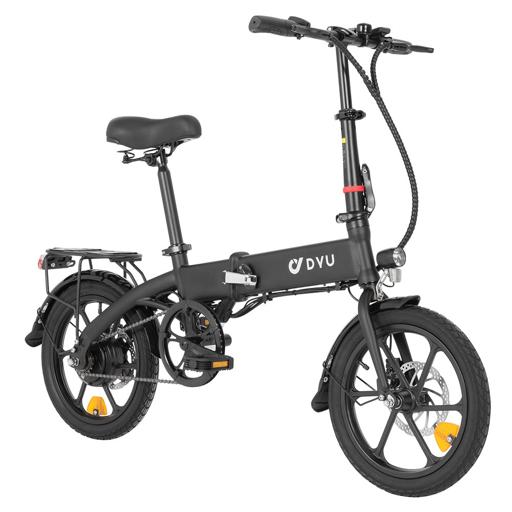 DYU A1F Pro Folding Electric Bike, 250W Motor, 36V 7.5Ah Battery, 16*1.75-inch Tire, 25km/h Max Speed, 40km Max Range, Front & Rear Disc Brakes, LCD Display
