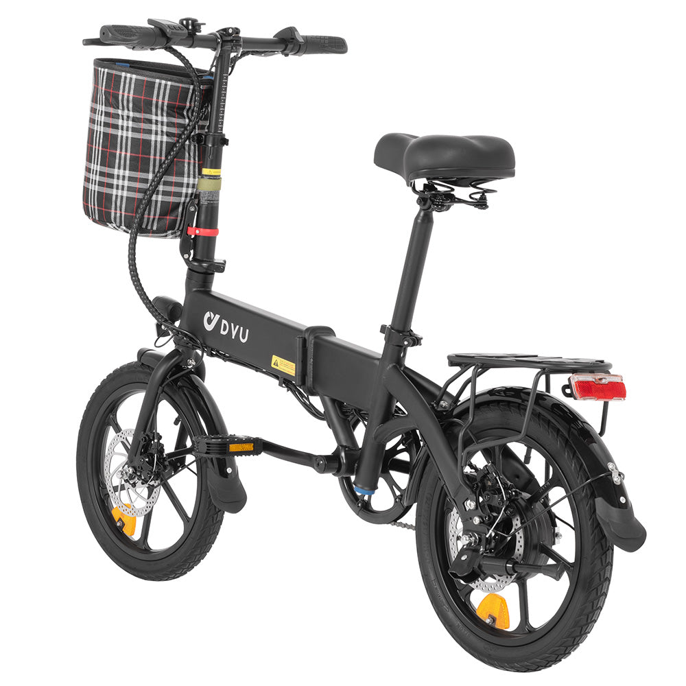 DYU A1F Pro Folding Electric Bike, 250W Motor, 36V 7.5Ah Battery, 16*1.75-inch Tire, 25km/h Max Speed, 40km Max Range, Front & Rear Disc Brakes, LCD Display