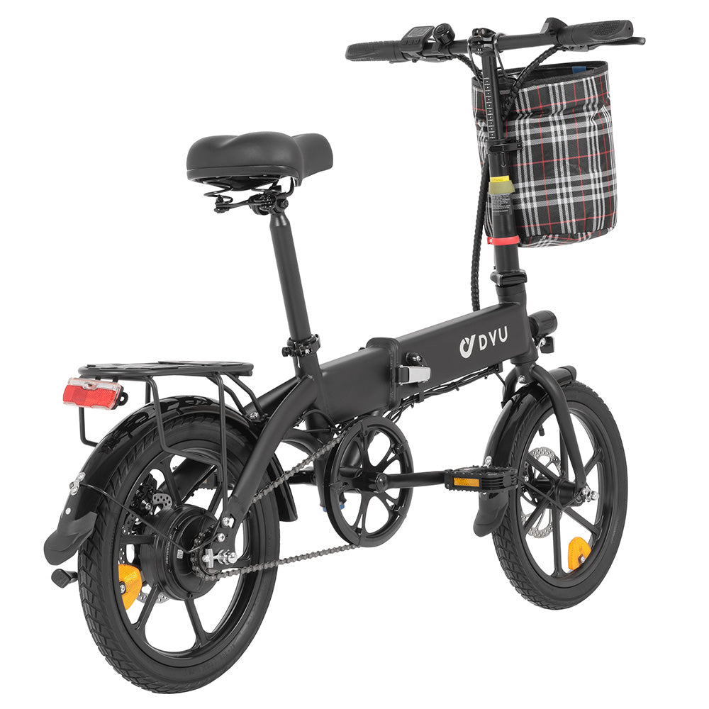 DYU A1F Pro Folding Electric Bike, 250W Motor, 36V 7.5Ah Battery, 16*1.75-inch Tire, 25km/h Max Speed, 40km Max Range, Front & Rear Disc Brakes, LCD Display