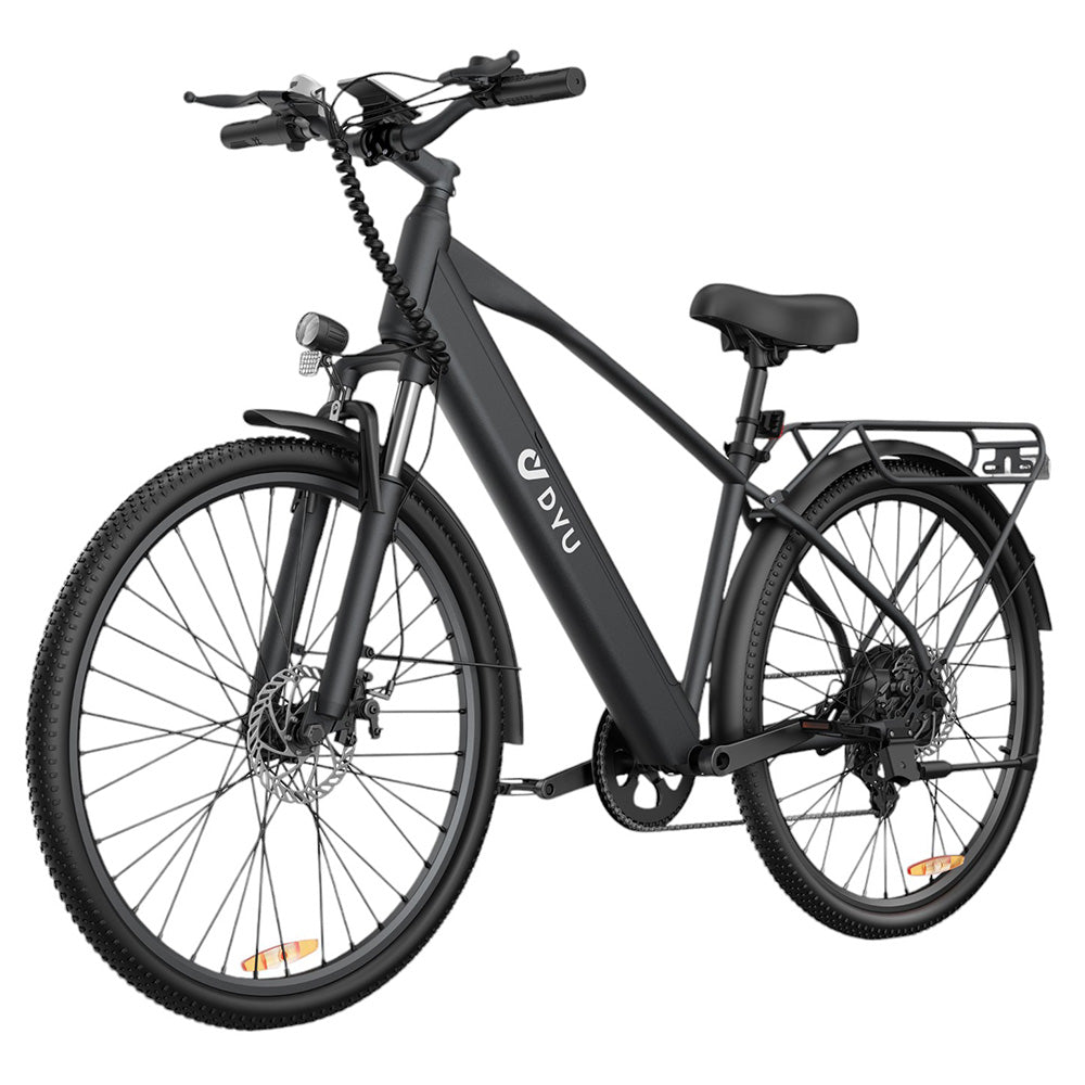 DYU C5 City Electric Bike, 250W Motor, 48V 10AH Battery, 27.5 Inch Tire, 25km/h Max Speed, 65km Range, Dual Disc Brakes, Shimano 7-speed