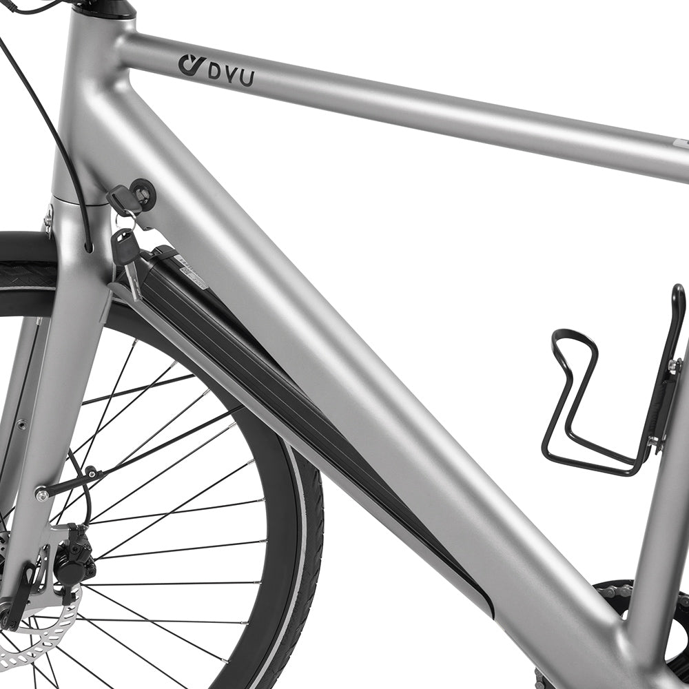 DYU Stroll 1 Electric Bike, 250W Motor, 36V 9Ah Battery, 700*38C CST Tire, 25km/h Max Speed, 100km Range, Dual Hydraulic Disc Brake, Shimano 7-speed, LED Display - Silver
