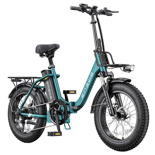 ENGWE L20 2.0 Electric Bike, 20*3.0-inch Tires, 750W Hub Motor, 52V 13Ah Battery, 28mph Max Speed, 84miles Range, Mechanical Disc Brake, Shimano 7 Speed - Green