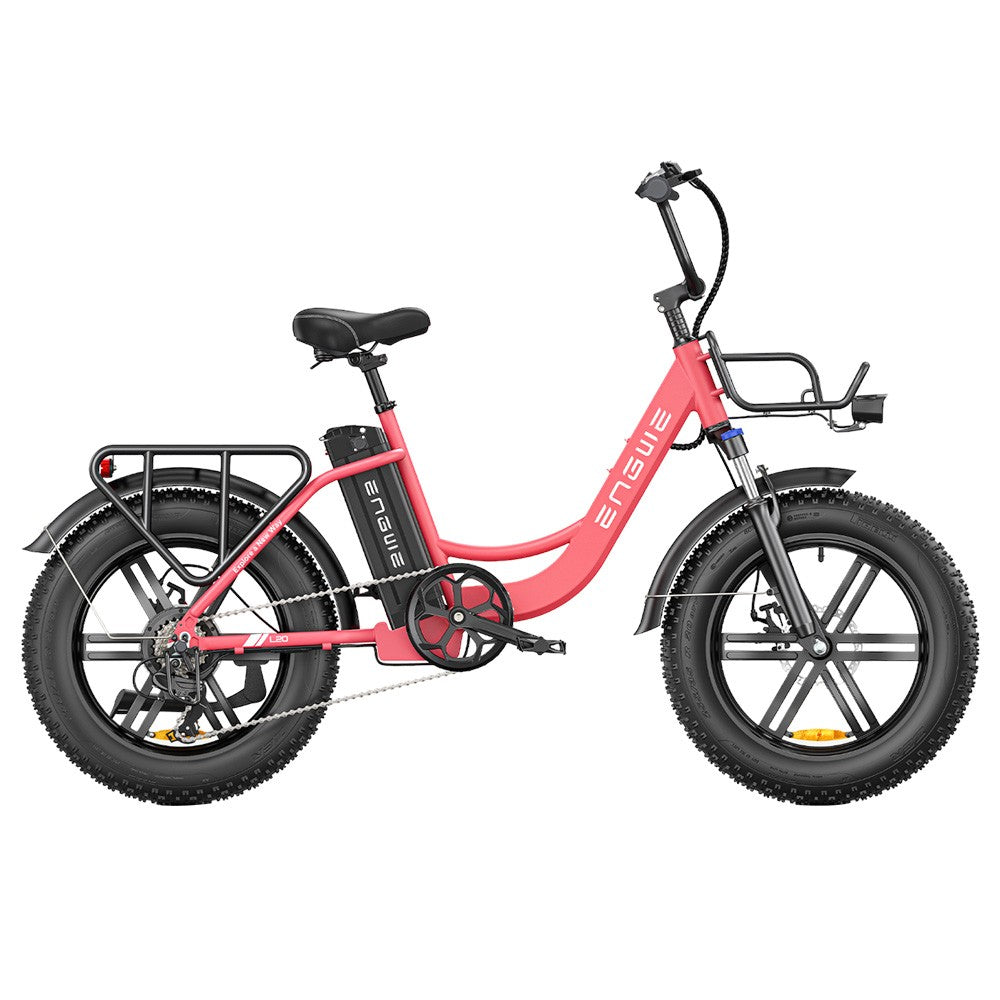 ENGWE L20 Electric Bike 20*4.0 inch Fat Tire 250W Motor 25km/h Max Speed 48V 13Ah Battery 140km Mileage Max Load 120kg Shimano 7-Speed Transmission - Red