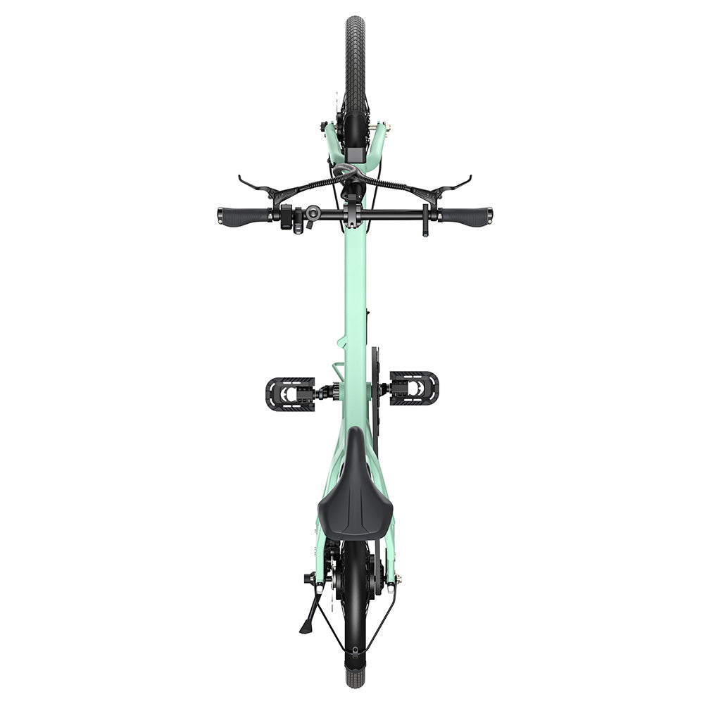 ENGWE P20 20 inch Folding Electric Bike, 250W Silent Motor Torque Sensor, Carbon Belt 36V 9.6Ah Battery 100km range,25km/h Max Speed, Dual Disc Brake, 18.5kg Light Weight Turn Signal - Green