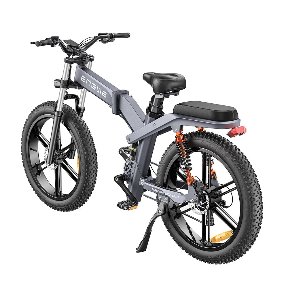 ENGWE X26 Electric Bike 26*4.0 inch Fat Tires 50km/h Max Speed 48V 1000W Motor 19.2Ah Battery 100km Range 150kg Max Load Triple Suspension System Shimano 8-Speed Gear Dual Hydraulic Disc Brake for All-Terrain Roads Mountain E-Bike - Grey