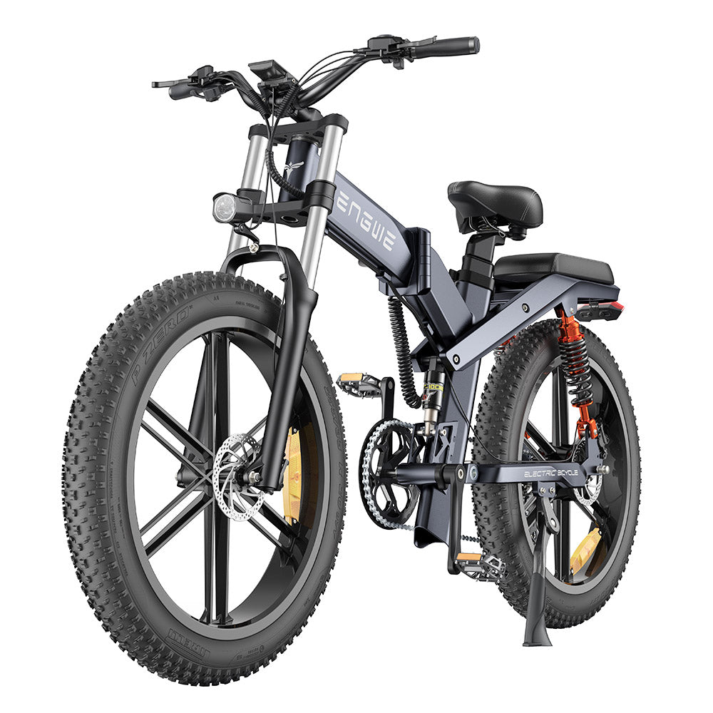 ENGWE X26 Electric Bike 26*4.0 inch Fat Tires 50km/h Max Speed 48V 1000W Motor 19.2Ah Battery 100km Range 150kg Max Load Triple Suspension System Shimano 8-Speed Gear Dual Hydraulic Disc Brake for All-Terrain Roads Mountain E-Bike - Grey