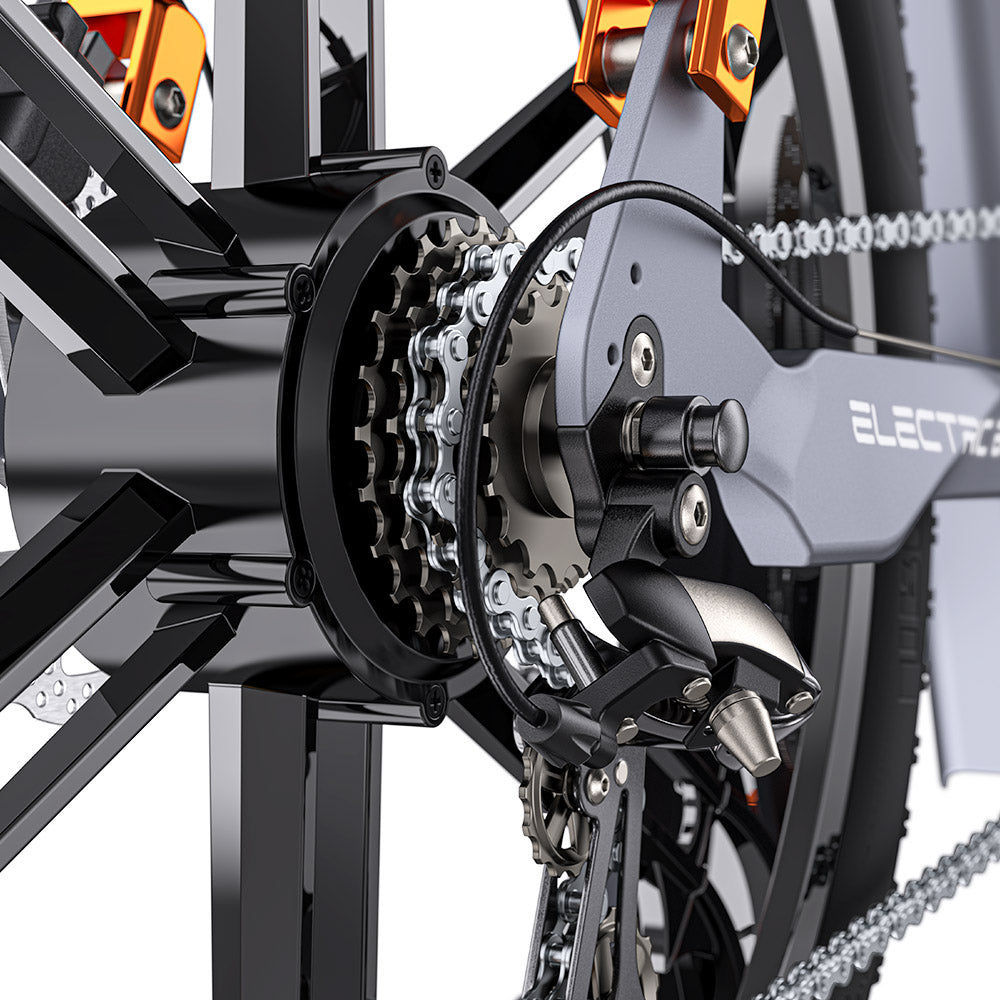 ENGWE X26 Electric Bike 26*4.0 inch Fat Tires 50km/h Max Speed 48V 1000W Motor 19.2Ah Battery 100km Range 150kg Max Load Triple Suspension System Shimano 8-Speed Gear Dual Hydraulic Disc Brake for All-Terrain Roads Mountain E-Bike - Grey