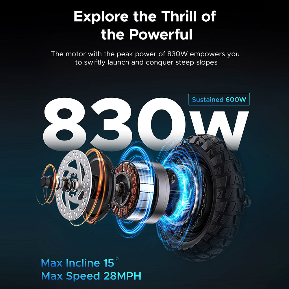 ENGWE Y600 Electric Scooter, 600W Motor, 48V 18.2Ah Battery, 10*4-inch Fat Tires, 25km/h Max Speed, 70km Range, Mechanical Disc Brake, Detachable Seat