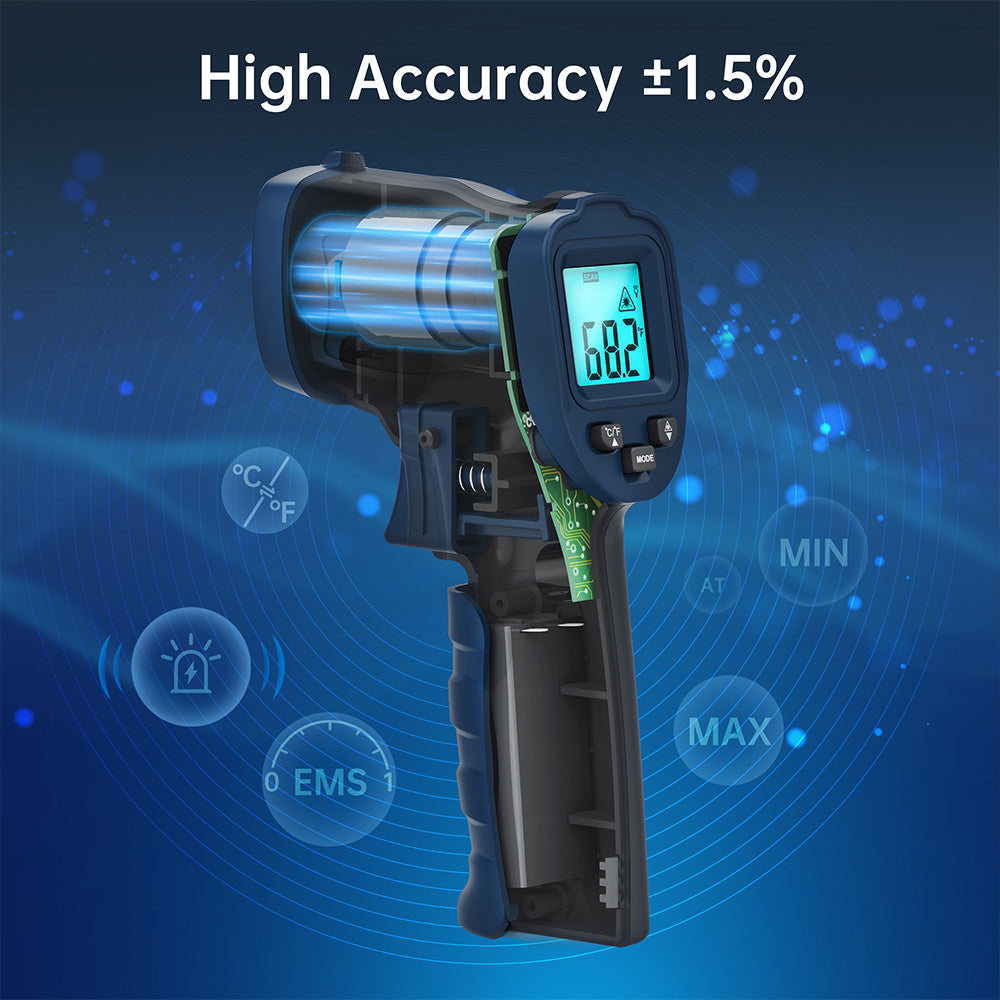 ERICKHILL ROOK600 SP Infrared Thermometer, -58°F to 1112°F, LCD Display, Non-Contact, Vehicle Repair & Inspection, for Brewing, Cooking, DIY Making and Pets Toy, NOT for Humans