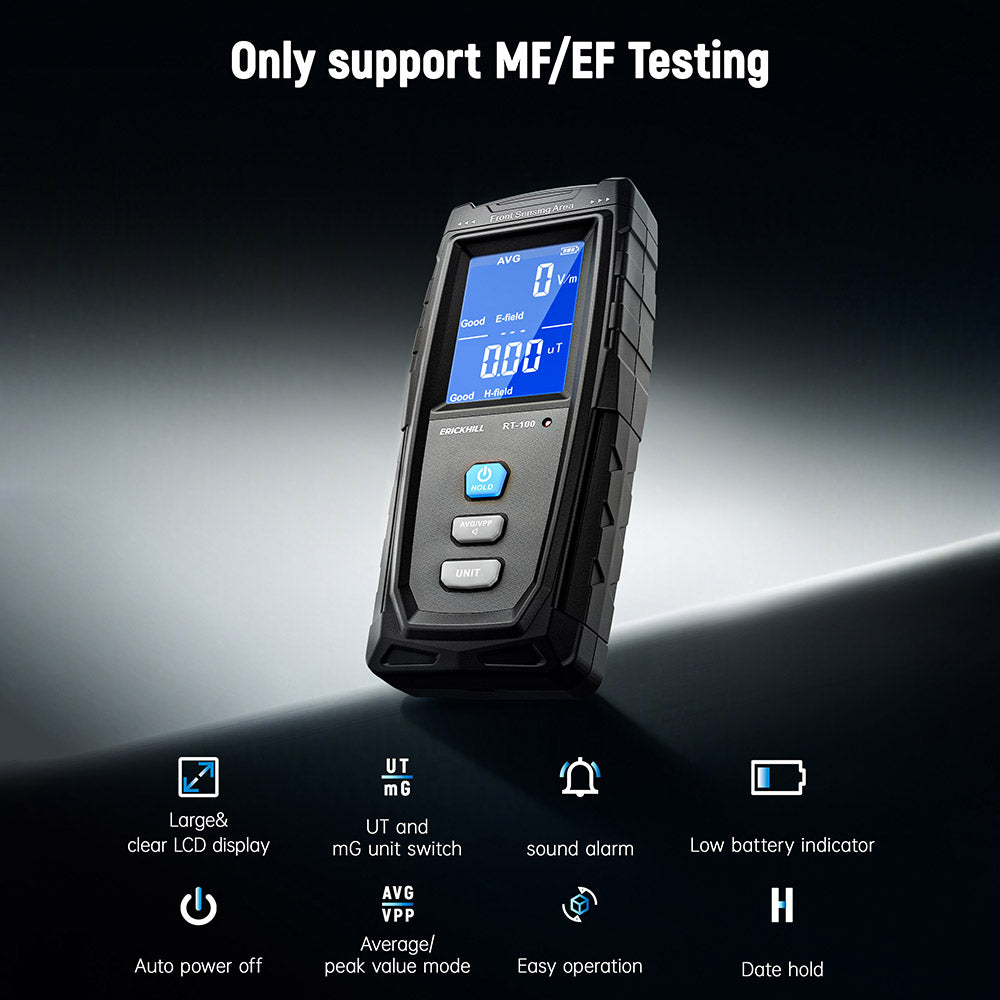 ERICKHILL RT-100 EMF Meter, Hand-held Electromagnetic Field Radiation Detector