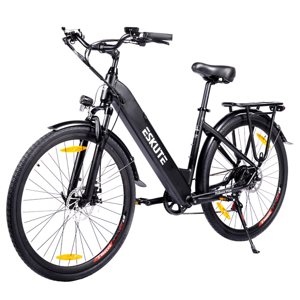 ESKUTE ES-26-SDXK Electric Bike, 250W Motor, 36V 20Ah Battery, 26*1.75-inch Tires, 25km/h Max Speed, 120km Range, Disc Brakes, Suspension Front Fork, SHIMANO 7-speed - Black