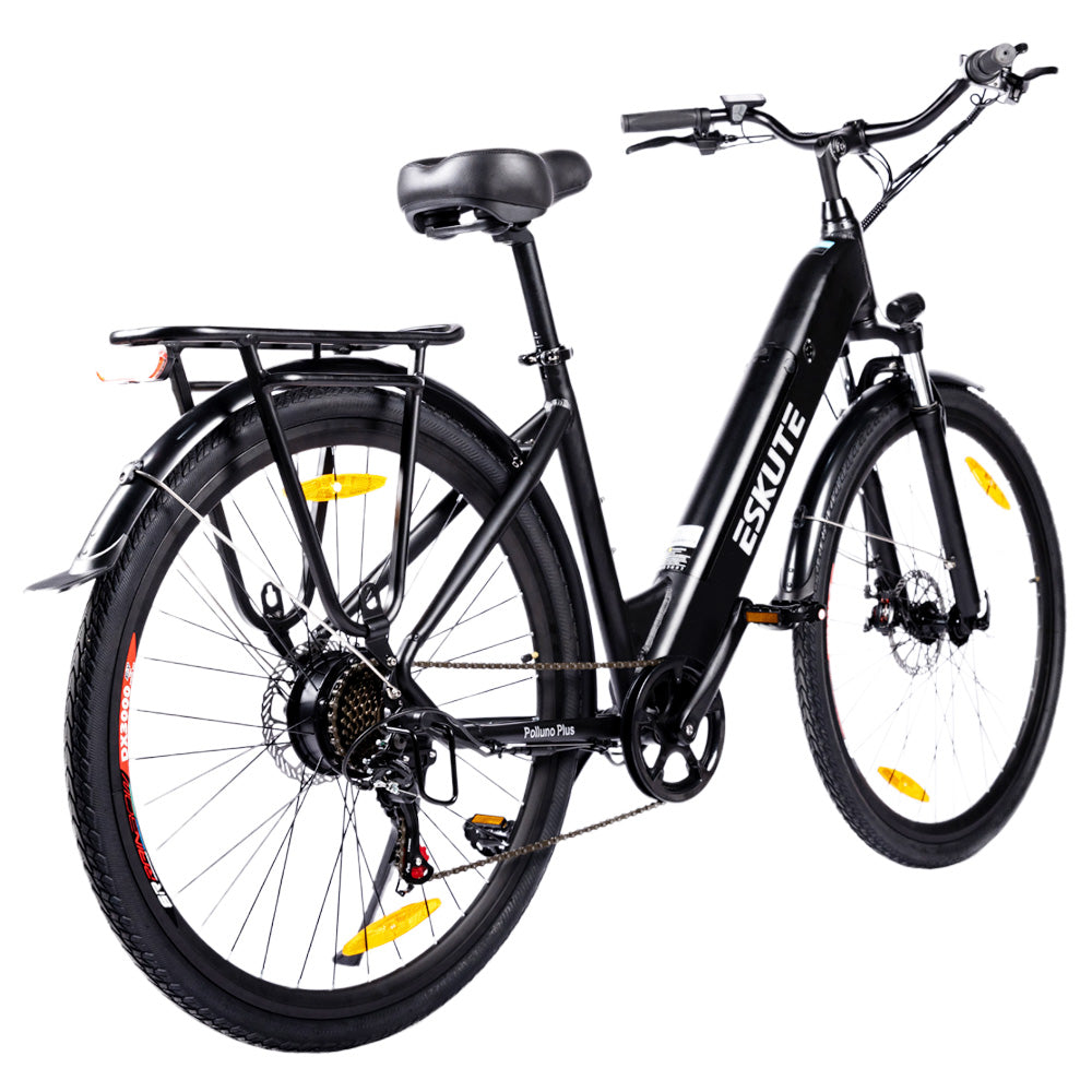 ESKUTE ES-26-SDXK Electric Bike, 250W Motor, 36V 20Ah Battery, 26*1.75-inch Tires, 25km/h Max Speed, 120km Range, Disc Brakes, Suspension Front Fork, SHIMANO 7-speed - Black