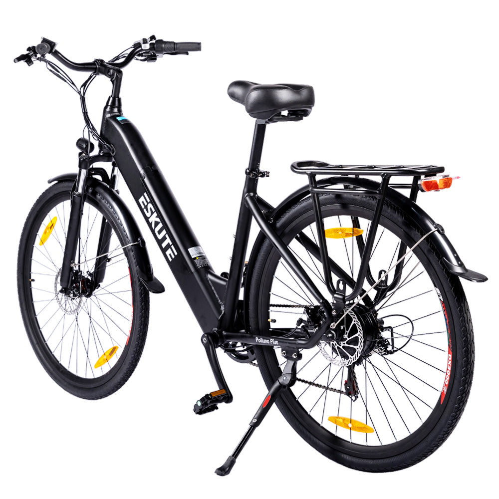 ESKUTE ES-26-SDXK Electric Bike, 250W Motor, 36V 20Ah Battery, 26*1.75-inch Tires, 25km/h Max Speed, 120km Range, Disc Brakes, Suspension Front Fork, SHIMANO 7-speed - Black
