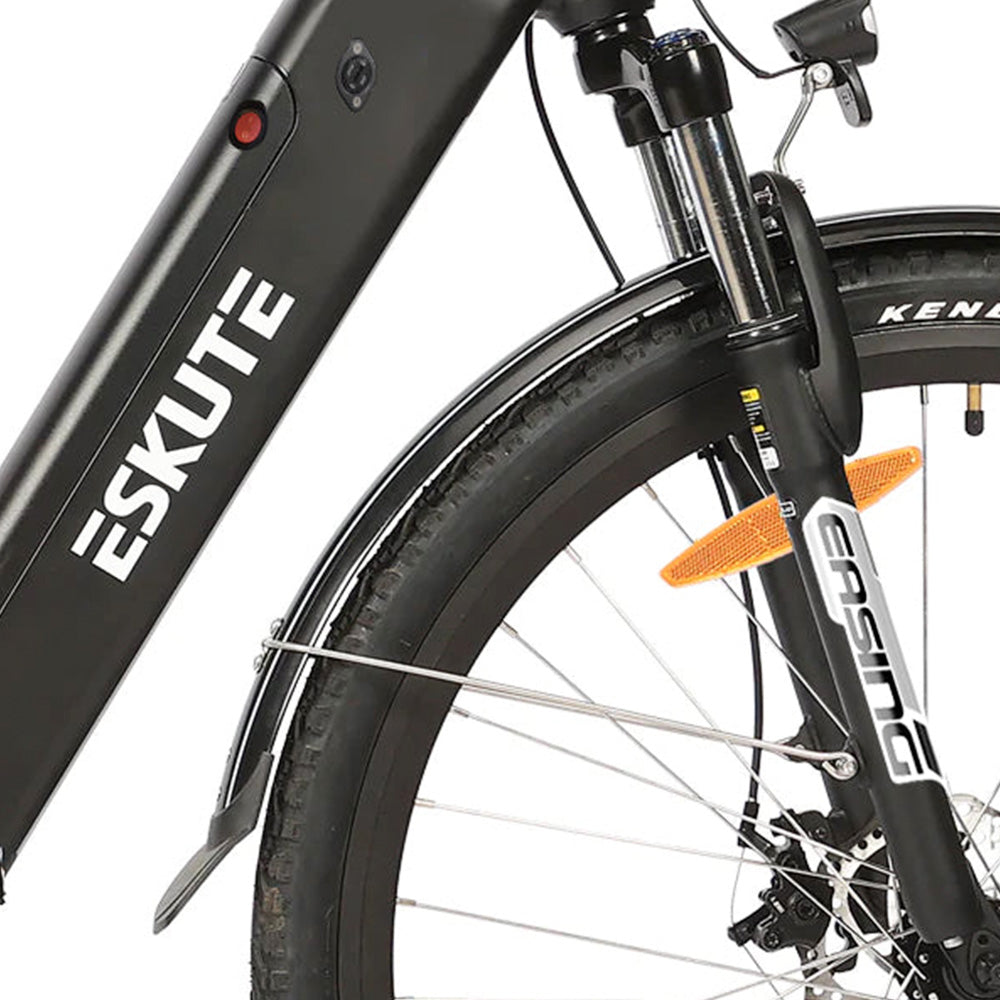 ESKUTE ES-27.5-ZZ Electric Bike, 250W Bafang Motor, 36V 20Ah Battery, 27.5*2.1'' Tires, 25km/h Max Speed, 130km Max Range, Hydraulic Suspension Front Fork, LCD Display - Black