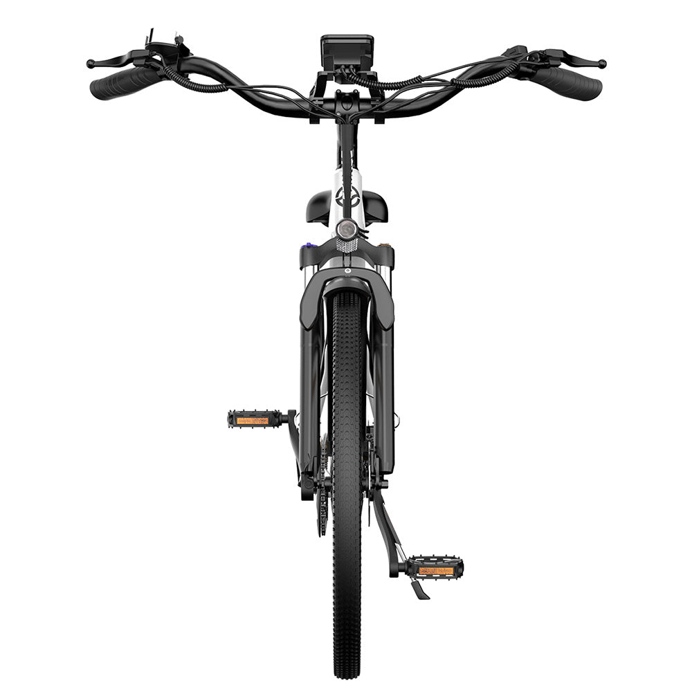 ESKUTE Polluno Plus Electric Bike, 250W Motor, 36V 20Ah Battery, 26*1.75-inch, 25km/h Max Speed, 100km Range, Mechanical Disc Brakes, Shimano 7-Speed - White