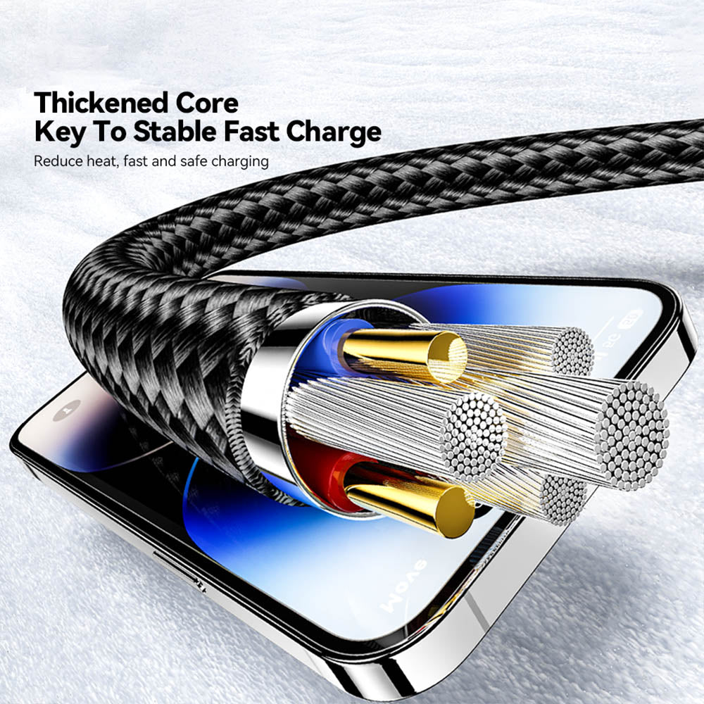 ESSAGER 100W 7A USB-A to Type-C Charging Cable, Digital Display, USB2.0 480Mbps, with Velcro, QC Protocol