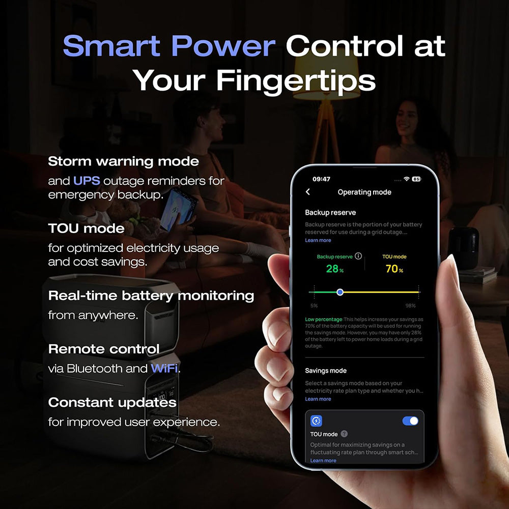 EcoFlow DELTA 3 Plus Portable Power Station, 1024Wh LFP Battery, 1800W Solar Generator, 13 Outlets, <10ms UPS & <30dB Noise, Expandable to 5kWh, App Control, IP65 Protection, 56min Fast Charging, for Home Backup, Outdoor Camping & RV