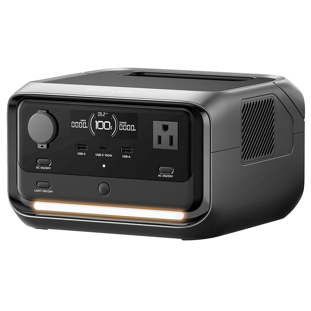 EcoFlow RIVER 3 Plus Portable Power Station, 286Wh LiFePO4 Battery, 600W Up to 1200W AC Output, 7 Outlets, <10ms UPS & <30dB Noise, Expandable to 858Wh, App Control, 1h Fast Charging Solar Generator for Outdoor Camping/RV/Home Use
