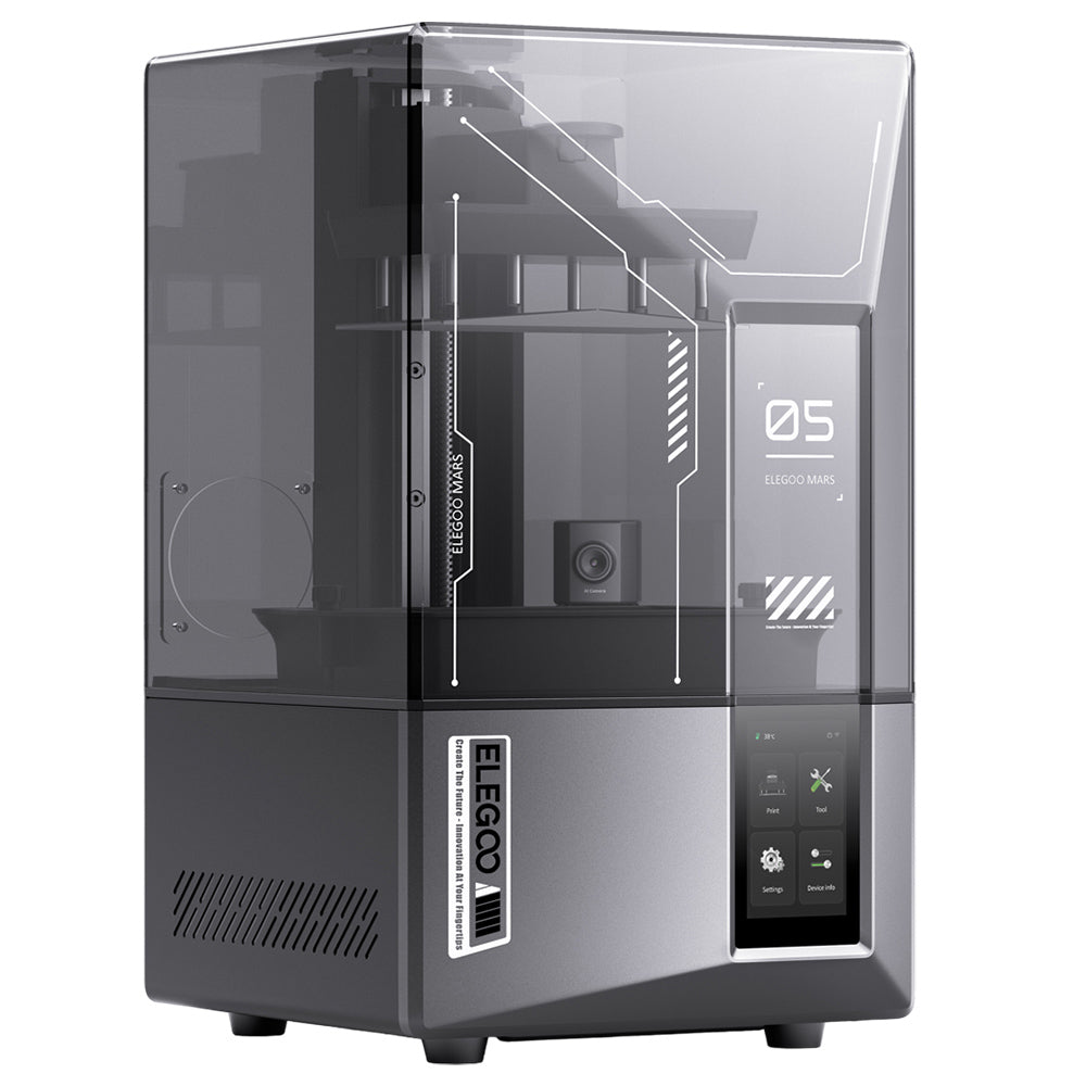ELEGOO Mars 5 Ultra Resin 3D Printer, Smart Mechanical Sensor, 7-inch 9K Mono LCD, 150mm/h Printing Speed, AI Camera, Auto-Leveling, Dual Pour Spouts Resin Tank, WiFi Transfer, 153.36*77.76*165mm (6.04 x 3.06 x 6.49inch)