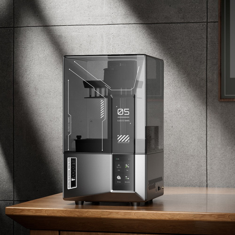 ELEGOO Mars 5 Ultra Resin 3D Printer, Smart Mechanical Sensor, 7-inch 9K Mono LCD, 150mm/h Printing Speed, AI Camera, Auto-Leveling, Dual Pour Spouts Resin Tank, WiFi Transfer, 153.36*77.76*165mm (6.04 x 3.06 x 6.49inch)