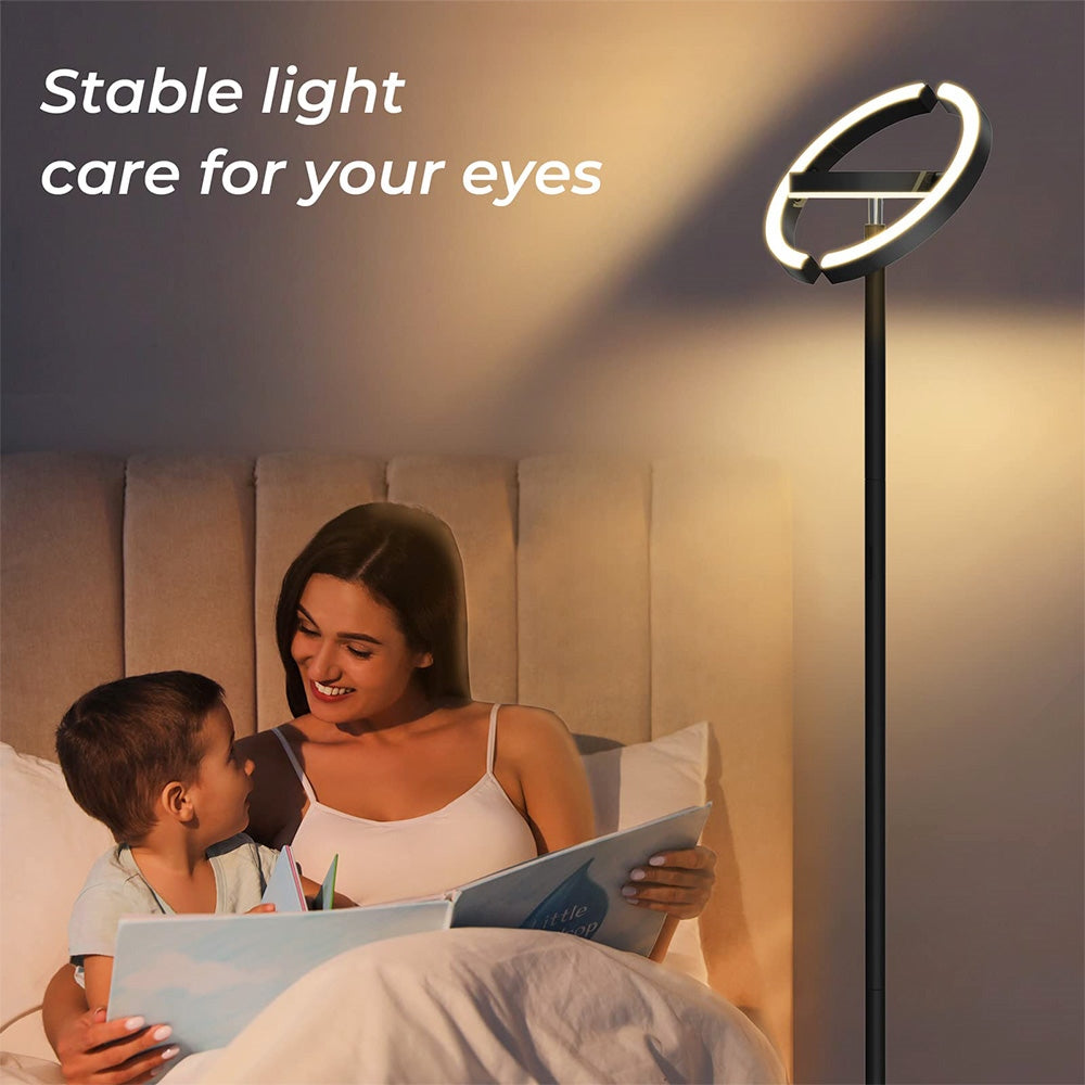 FIMEI PY-F1202 LED Floor Lamp, Central Downward Light, 3000K-6000K Color Temperature, Stepless Dimming, Remote Control/Touch Control, for Living Room - Black