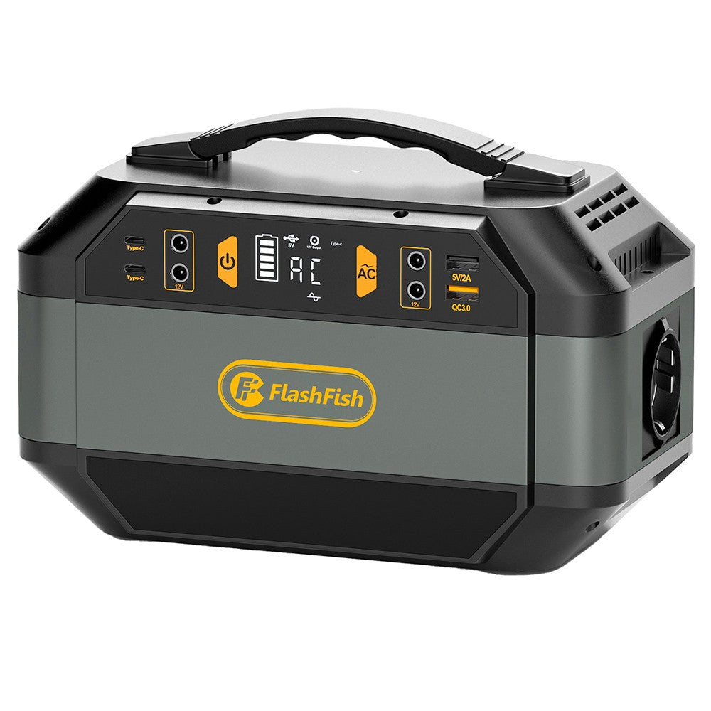 Flashfish P56 Portable Power Station, 288.6Wh/78000mAh Battery Pack Solar Generator, 330W AC Output, 600W Peak Output, 230V Pure Sine Wave, 9 Outlets, LED Display