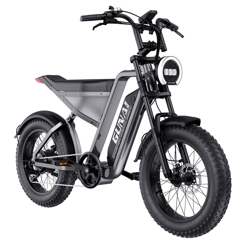 GUNAI-Y Electric Bike, 1000W Motor, 48V 18Ah Battery, 20*4.0-inch Fat Tires, 60km/h Max Speed, 100km Range, Hydraulic Disc Brake, Front & Rear Suspension, Shimano 7-Speed