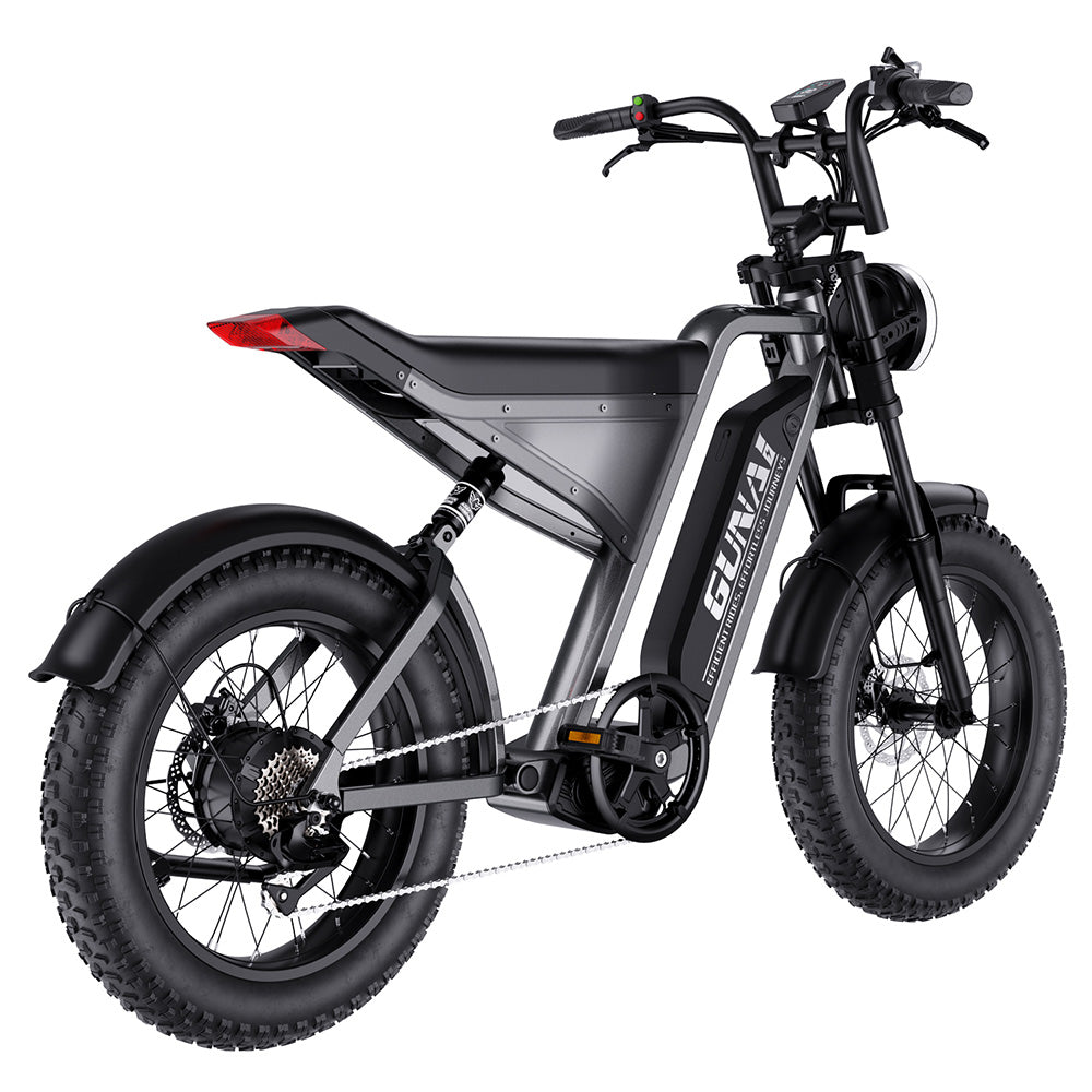 GUNAI-Y Electric Bike, 1000W Motor, 48V 18Ah Battery, 20*4.0-inch Fat Tires, 60km/h Max Speed, 100km Range, Hydraulic Disc Brake, Front & Rear Suspension, Shimano 7-Speed
