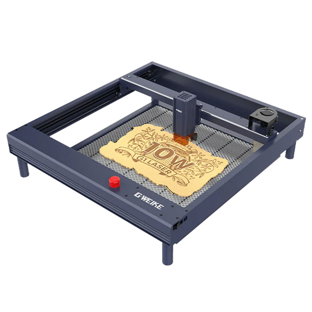 Gweike G1 10W Laser Engraver Cutter, Air Assist, 0.08x0.06mm Laser Spot, 400mm/s Speed, 0.01mm Engraving Accuracy, Support Lightburn, 410x310mm