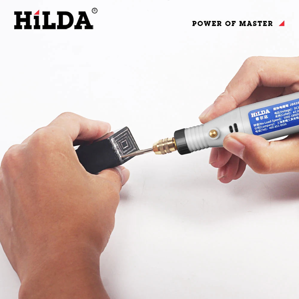 HILDA 18V gravírovacie pero Mini vŕtačka Rotačný nástroj s brúsnym príslušenstvom Set Multifunkčné mini gravírovacie pero