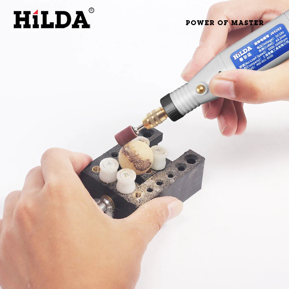 HILDA 18V gravírovacie pero Mini vŕtačka Rotačný nástroj s brúsnym príslušenstvom Set Multifunkčné mini gravírovacie pero