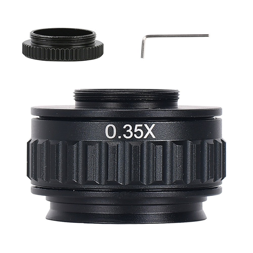 HAYEAR 0.35X C-Mount Lens Adapter, Microscope Camera Connector, Focus Adjustable, Trinocular Stereo Micro