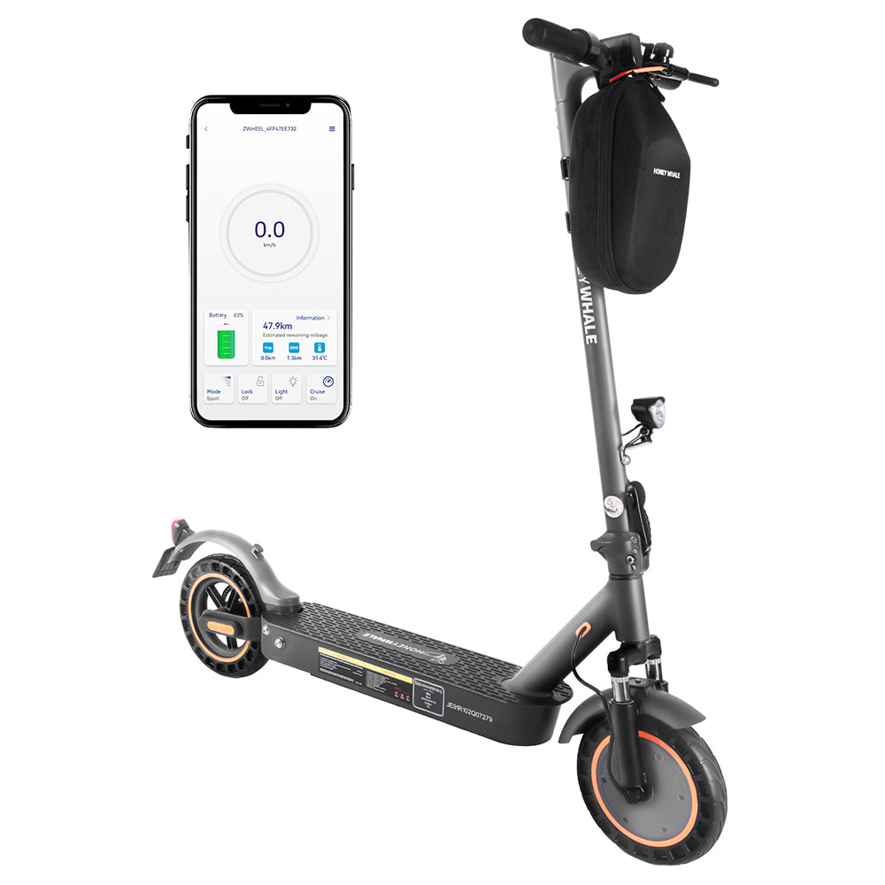 HONEYWHALE E9 MAX 10-inch Tire Electric Scooter ABE Certification, 500W Powerful Motor, 36V 10Ah Battery, 40km Max Range, Mechanical Brake Dual Suspension System Smart App