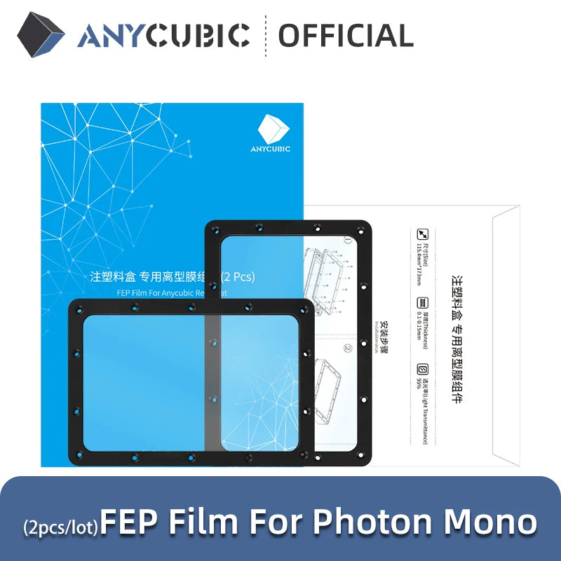 ANYCUBIC Photon Mono Príslušenstvo UV Resin Vat Tank, 2K monochromatická LCD obrazovka, základná doska, FEP film