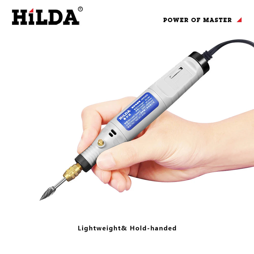 HILDA 18V gravírovacie pero Mini vŕtačka Rotačný nástroj s brúsnym príslušenstvom Set Multifunkčné mini gravírovacie pero