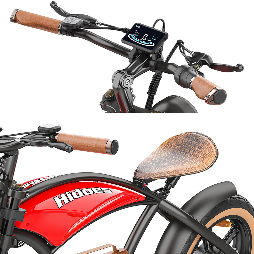 Hidoes B10 Electric Bike, 1000W Motor, 48V 13Ah Battery, 20 x4.0 inch Fat Tire, 45km/h Max Speed, 60km Range, Dual Mechanical Disc Brakes, Hydraulic Front Fork