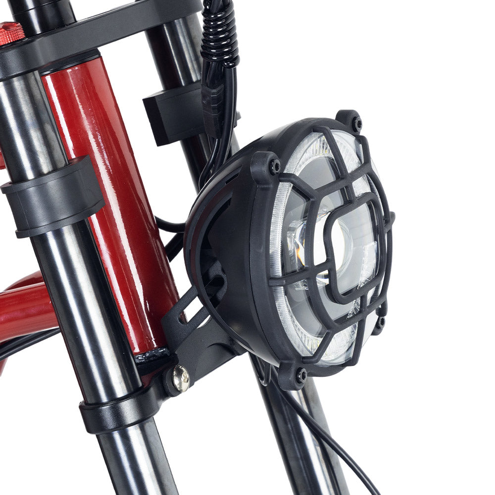 Hidoes B6 Electric Bike, 1200W Motor, 48V 15Ah Battery, 20"x4" Fat Tires, 50km/h Max Speed, 75km Range, Front & Rear Oil Disc Brakes, Hydraulic Shock Absorber - Red