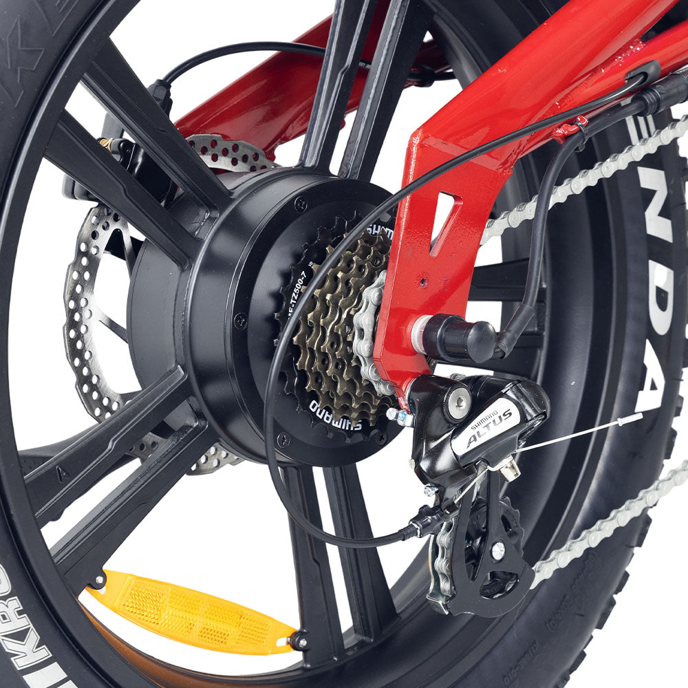 Hidoes B6 Electric Bike, 1200W Motor, 48V 15Ah Battery, 20"x4" Fat Tires, 50km/h Max Speed, 75km Range, Front & Rear Oil Disc Brakes, Hydraulic Shock Absorber - Red