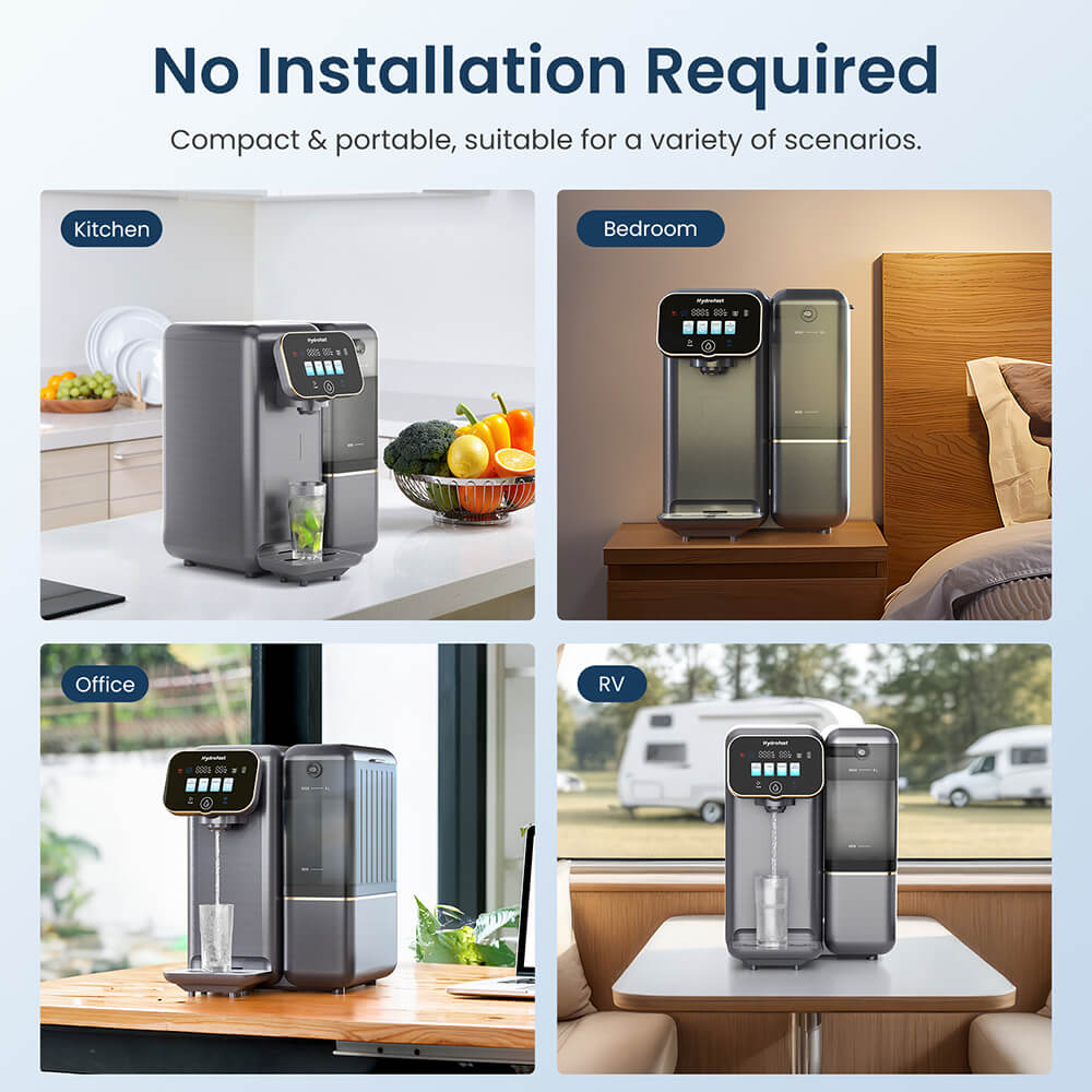 Hydrofast C100 Countertop Water Purifier, Room Temperature & Cold Water, Reverse Osmosis Water Filter for Home, Office