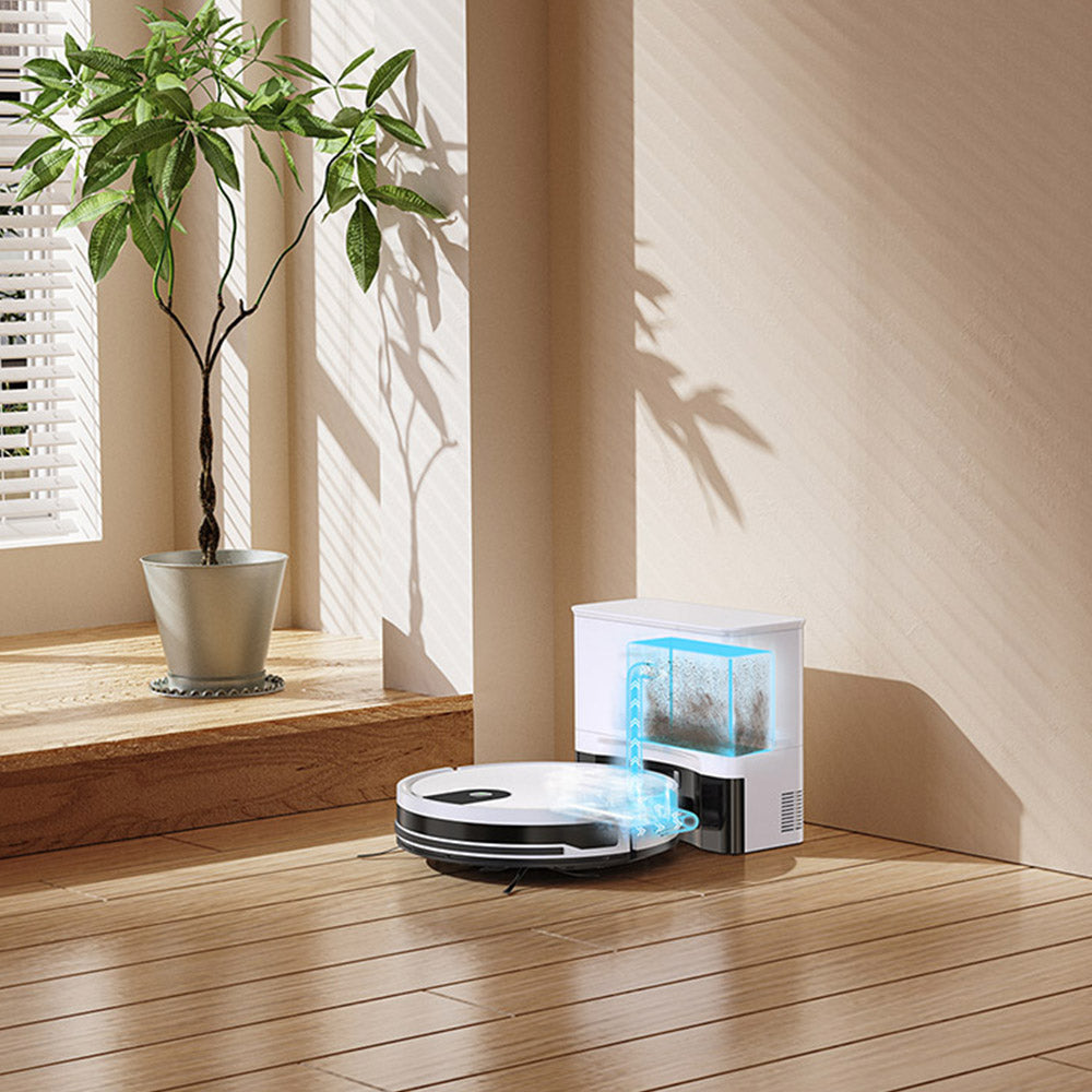 ILIFE G9 Pro Robot Vacuum Cleaner with Self-Emptying Station (Upgraded), 2-in-1 Vacuum and Mop, 3000Pa Suction, with Remote Control, Support Alexa/Google Home, Ideal for Pet Hair, Carpets and Hard Floors - White
