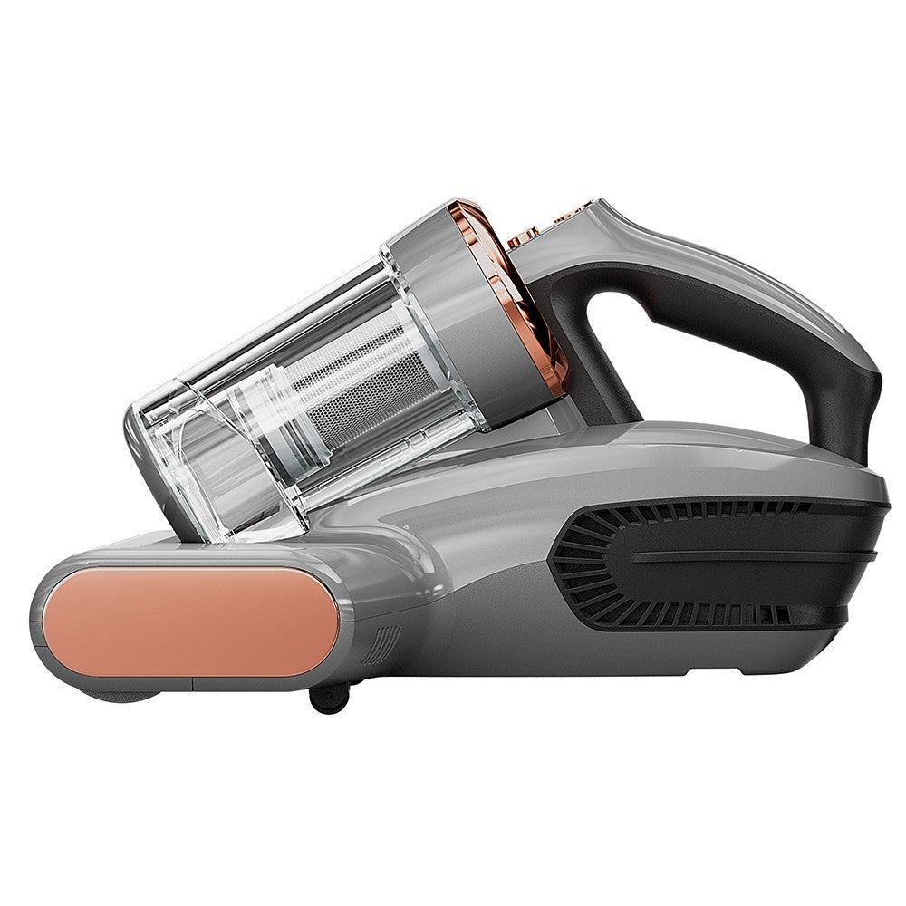 JIGOO S300 Pro Dual-Cup Smart Anti-Mite Cleaner Bed Vacuum Cleaner with Dust Mite Sensor 500W 13KPa Suction Innovative Metal Brushroll UV Light & Ultrasonic Tech Multi-Directional Heating - Grey