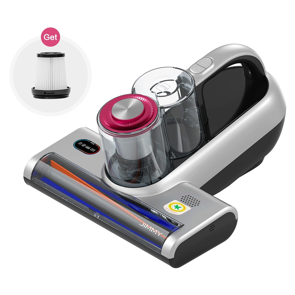 JIMMY BX6 Pro Double Cup Bed Vacuum Cleaner for Mattress with UV Light, 600W 16Kpa Suction, UV sterilizationKilling 99.9% bacteria, LED Display with Smart Dust Sensor, Handheld Vacuum Cleaner for Bed & Sofa