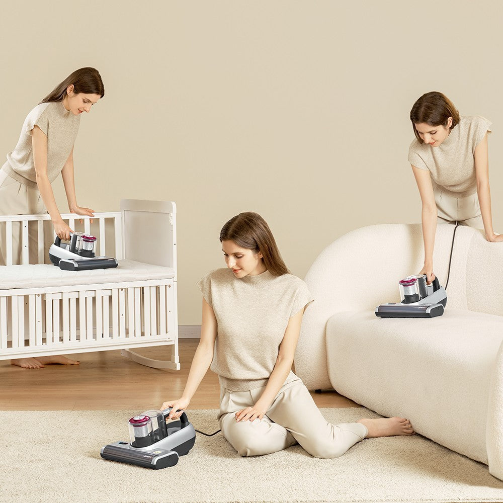 JIMMY BX6 Pro Double Cup Bed Vacuum Cleaner for Mattress with UV Light, 600W 16Kpa Suction, UV sterilizationKilling 99.9% bacteria, LED Display with Smart Dust Sensor, Handheld Vacuum Cleaner for Bed & Sofa