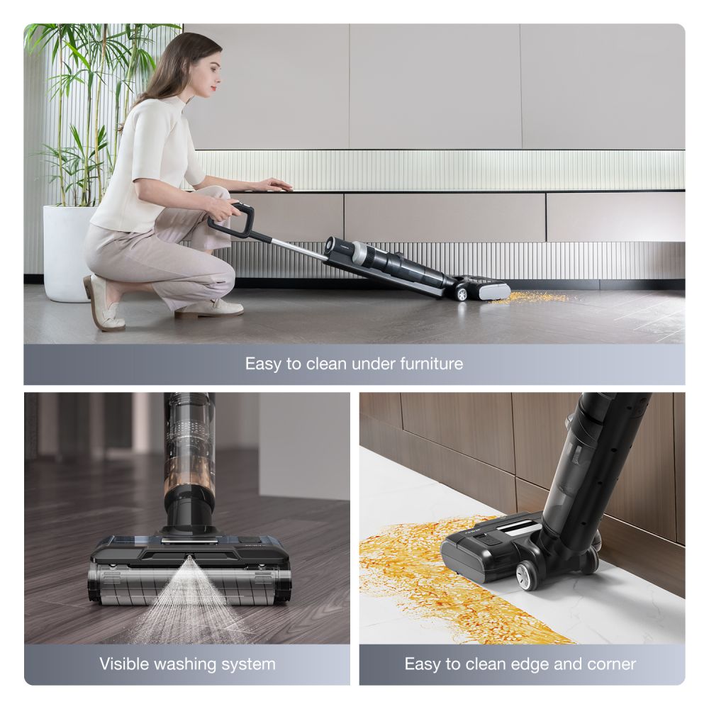 JIMMY HW9 Cordless Wet and Dry Vacuum Cleaner, Self-Cleaning, 400ml Dust Water Tank, Waterproof Brushless Motor, Water Spray Control, LED Display