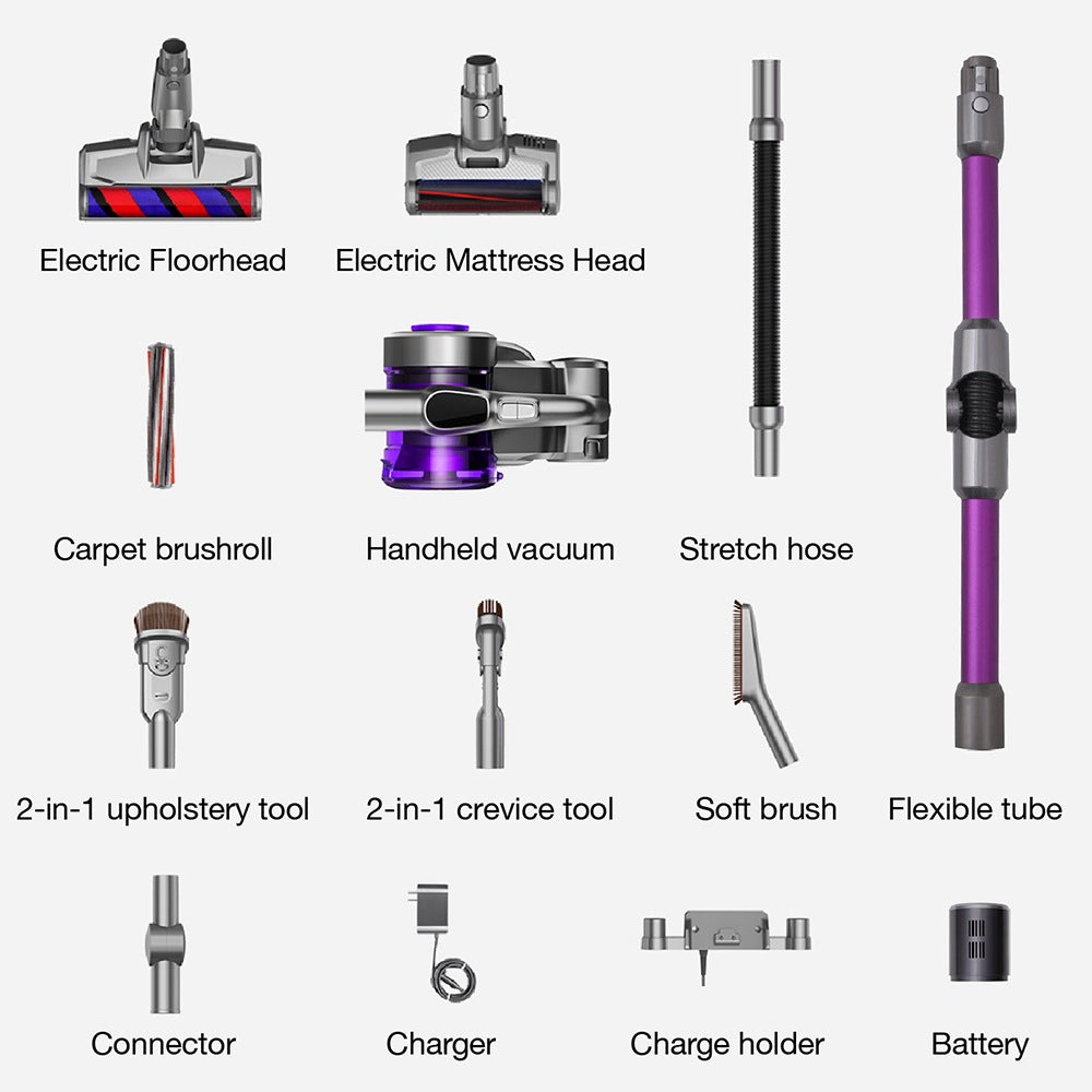 JIMMY JV85 Pro Mopping Version Flexible Handheld Cordless Vacuum Cleaner, 2 in 1 Vacuuming Mopping, 200AW Powerful Suction, 550W Digital Brushless Motor, 70 Minutes Run Time, 200ml Water Tank, Ultra-low Noise - Purple