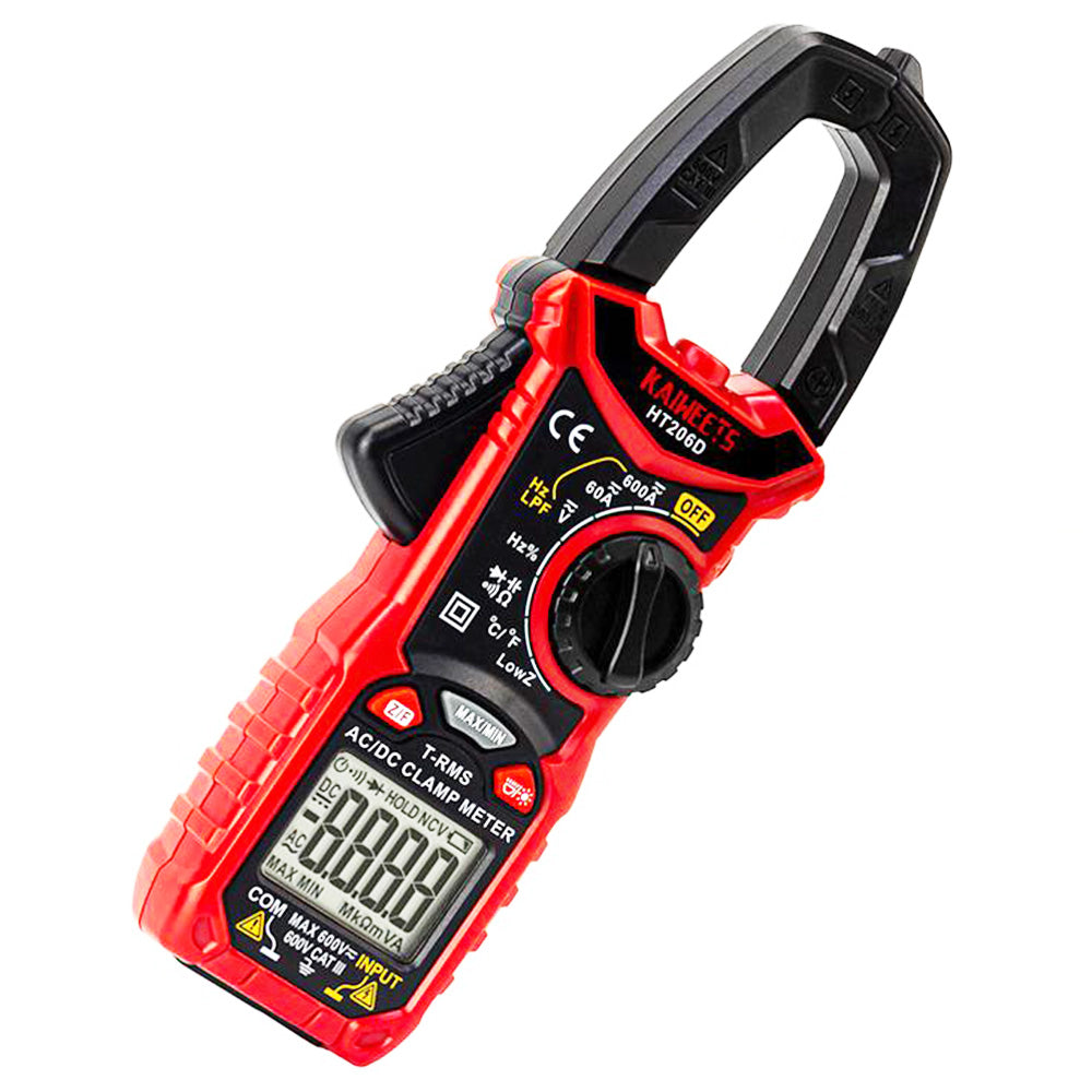 KAIWEETS HT206D Digital Clamp Meter, 6000 Counts, AC/DC Current, LowZ & LPF, NCV Detection Function