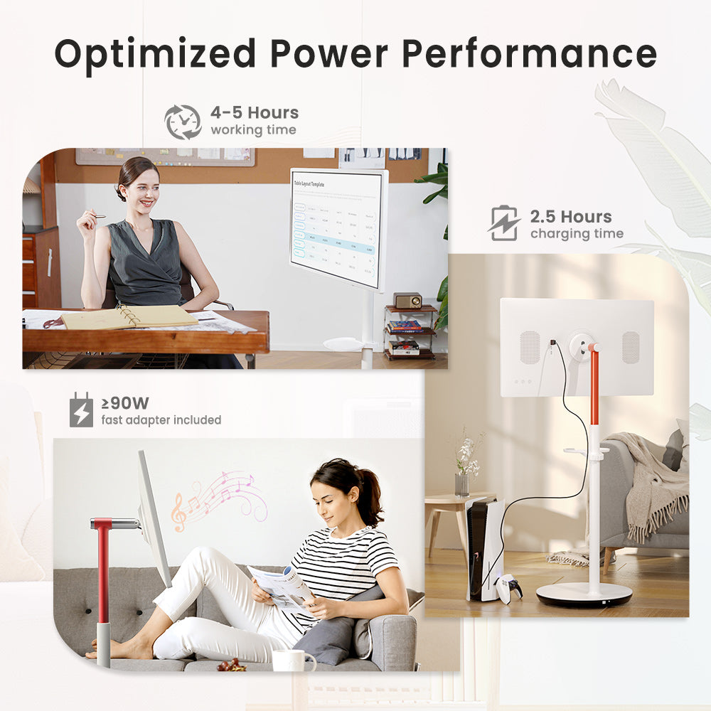 KTC A32Q7 Pro Mobile Monitor, 32'' 4K Touchscreen, WiFi6, Android 13, RK3588S 8 Core, Google EDLA Certification, 9500mAh Battery, 8GB RAM 128GB ROM, Adjustable Angles, 1*HDMI 2.0, 1*USB 3.0, 1*USB 2.0