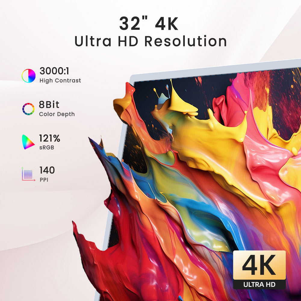 KTC A32Q7 Pro Mobile Monitor, 32'' 4K Touchscreen, WiFi6, Android 13, RK3588S 8 Core, Google EDLA Certification, 9500mAh Battery, 8GB RAM 128GB ROM, Adjustable Angles, 1*HDMI 2.0, 1*USB 3.0, 1*USB 2.0