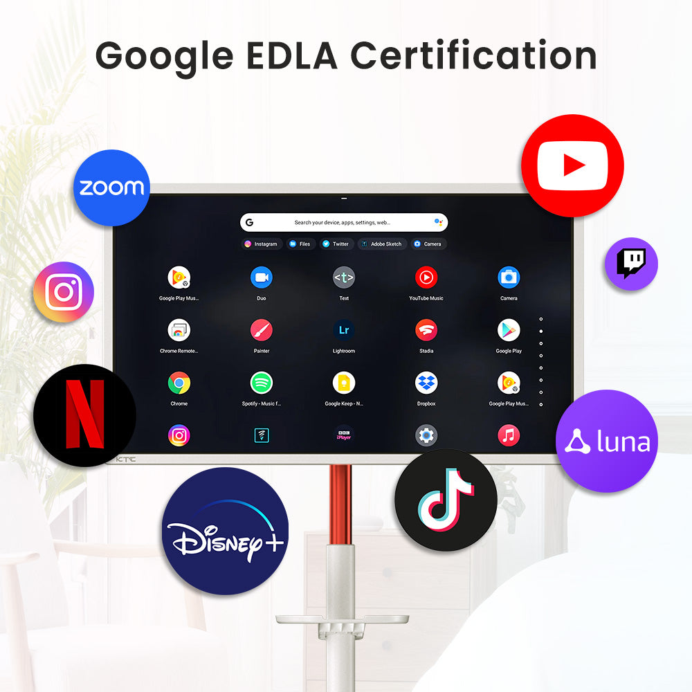 KTC A32Q7 Pro Mobile Monitor, 32'' 4K Touchscreen, WiFi6, Android 13, RK3588S 8 Core, Google EDLA Certification, 9500mAh Battery, 8GB RAM 128GB ROM, Adjustable Angles, 1*HDMI 2.0, 1*USB 3.0, 1*USB 2.0